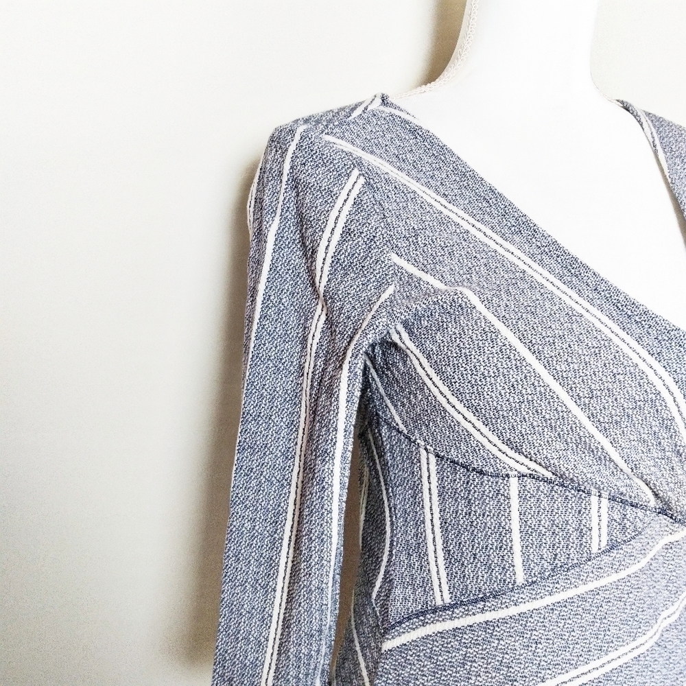 Anthropologie Maeve Blue and White Faux Wrap Dress - Picture 4 of 7